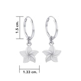 Plumeria - Hawaii National Flower Silver ฺHoop Earrings TER2100 - DiveSilver Jewelry